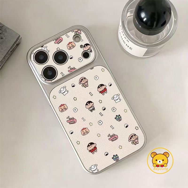 Crayon Shin-Chanการ์ตูนเคสโทรศัพท์สําหรับVivo V70 Elite FE V60 V60E V50 V50E V40 V30 V29 V29E V27 V27E V25 V25E V23 V23 V23E Pro 5GปลอกหนังPUสีขาวน่ารัก