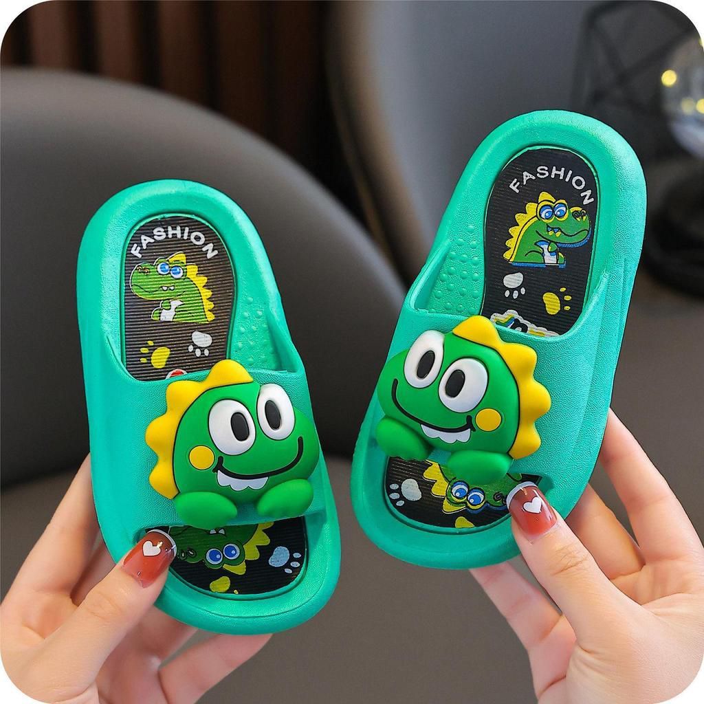 เด็ก Tsinelas เด็กน่ารักไดโนเสาร์กระต่ายรองเท้าแตะยางนุ่ม Anti-slip Sleeper รองเท้าแตะฤดูร้อนในร่มกล