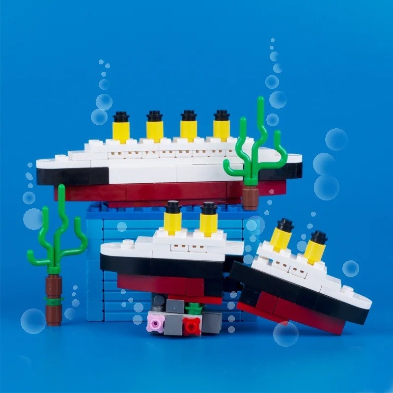 Ideas Bricks The sunken Titanic Blocks ใช้งานร่วมกับ "Lego" Titanic ของเล่นสําหรับเด็กชายและเด็กหญิง