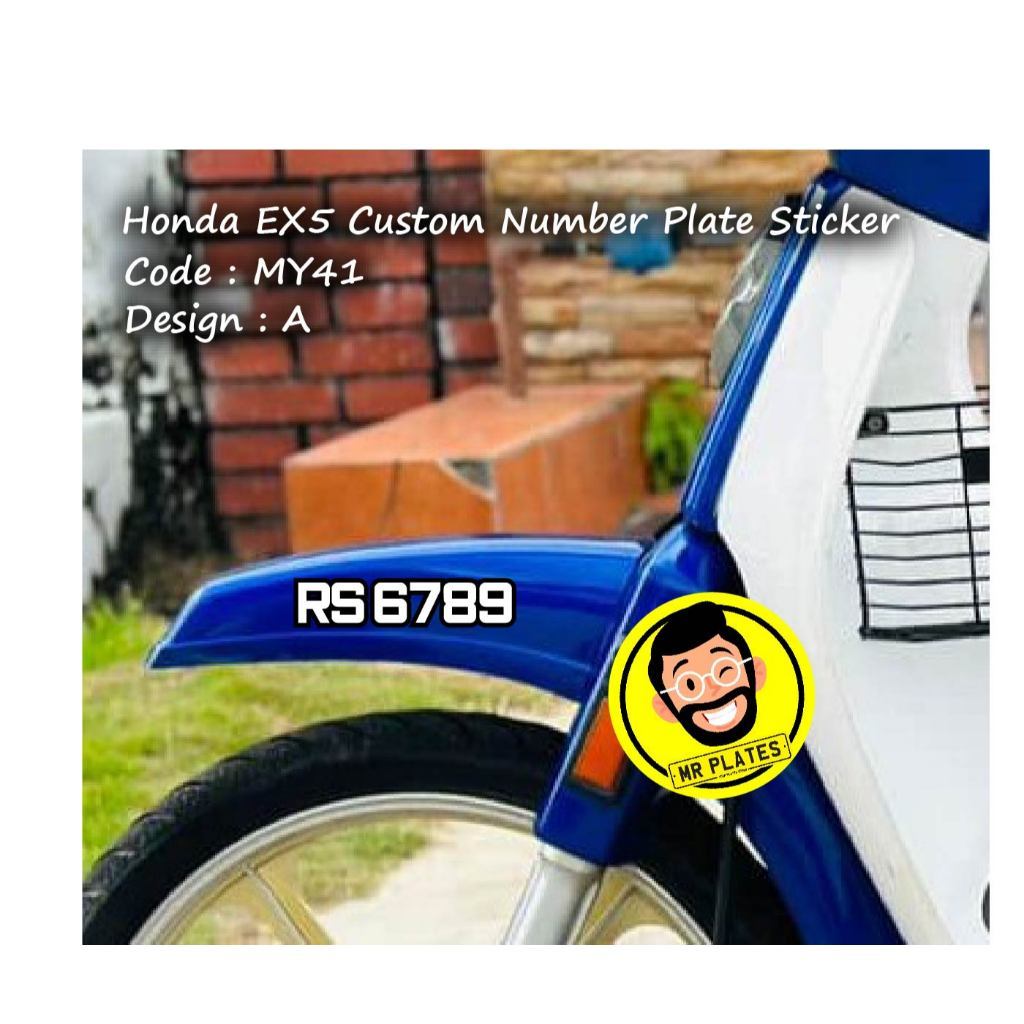 MY41 Honda EX5 สติ๊กเกอร์แผ่นตัวเลขแบบกําหนดเอง Classic Clean Design กันน้ํา