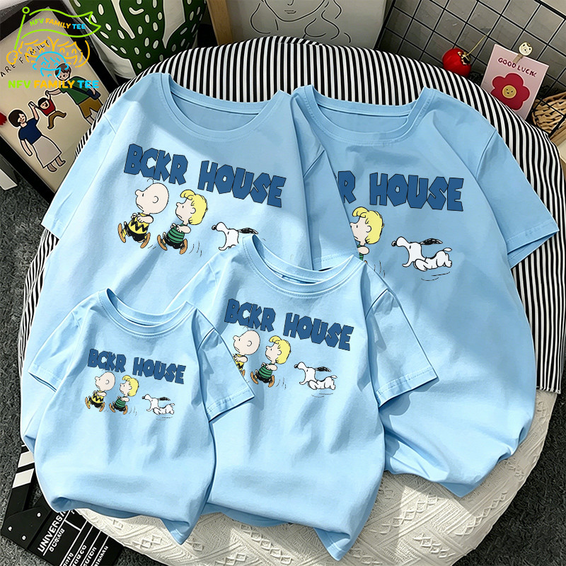 วัสดุใหม่✨COD NFV Family Tee ชุดครอบครัว 2026 ใหม่ เสื้อคู่แม่ลูก ลายสตูนี่การ์ตูน เนื้อผ้าสบาย เบาเ