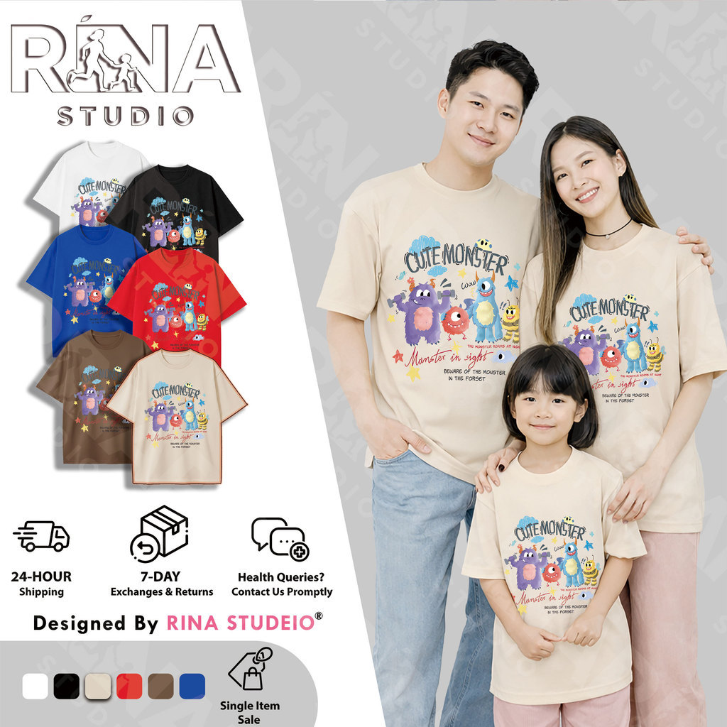 RINA STUDIO Monster University พิมพ์ชุดลําลองสําหรับครอบครัวพ่อแม่และลูก