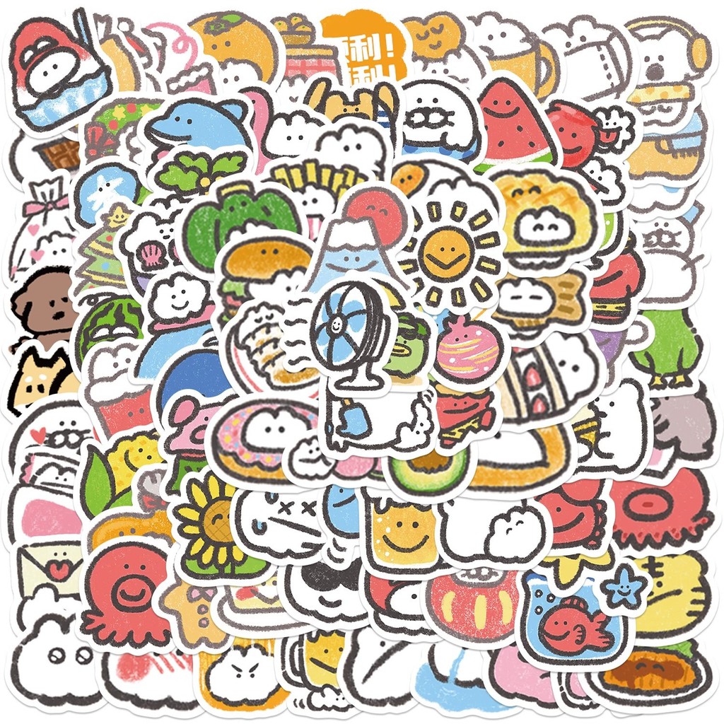 100 แผ่น mokmok สติกเกอร์การ์ตูนน่ารัก DIY คู่มือสติกเกอร์เคสโทรศัพท์เดสก์ท็อปสติกเกอร์