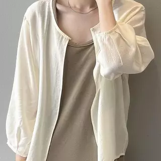 STYLE#เสื้อกันแดดแขนยาวสำหรับผู้หญิง เนื้อผ้าบางเบา ดีไซน์เรียบง่ายสไตล์เกาหลี #99418