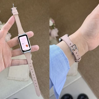 สายหนังสําหรับ Huawei Band 11 10 9 8 สร้อยข้อมือหรูหราสําหรับนาฬิกา Huawei Fit 5 5pro Fit3 2 สายรัดข้อมือทดแทน