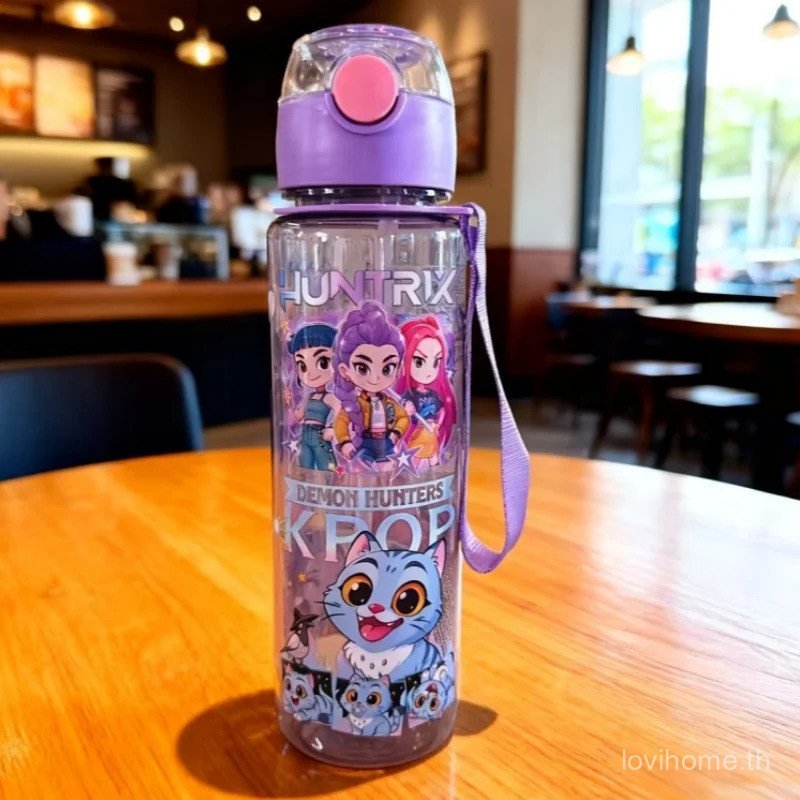 ถ้วยฟางนักล่าปีศาจ KPop 700ML - แบบพกพาสําหรับเดินป่า ท่องเที่ยว สํานักงาน และกีฬา | การออกแบบตัวอัก