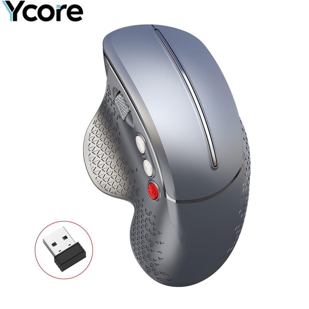 Ycore-Vertical Ergonomic เมาส์ไร้สายสายรัดข้อมือ Anti-slip Multi-Side ปุ่มตั้งโปรแกรมได้ DPI ปรับ Office Gaming Universal Mouse