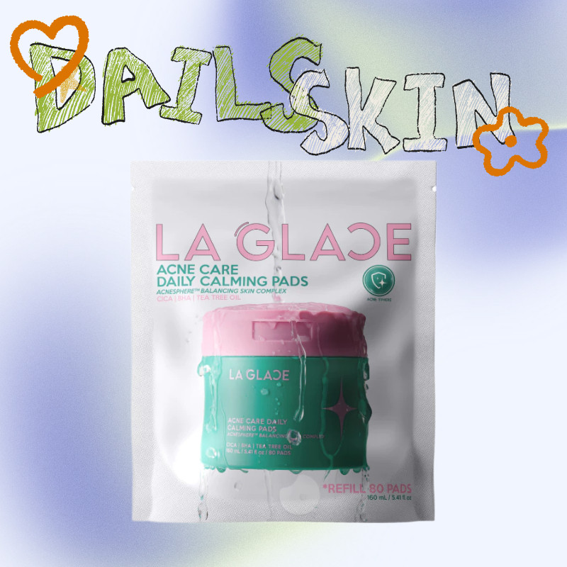 (Refill 80 แผ่น) LA GLACE TONER PADS REFILL | โทนเนอร์แพดลากลาสรีฟิล Acne & Moist โทนเนอร์แพด ใช้ได้ทั้งตอนเช้า&ก่อนนอน