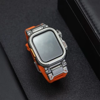 เคสโลหะ+สายยางสําหรับ ฉันดู 44มม.45มม.46มม.อัพเกรดอัลตร้า3วง49มม.สร้อยข้อมือซิลิโคนสําหรับ ฉันดู ชุด11 10 9 8 7 6 กับ 5 4