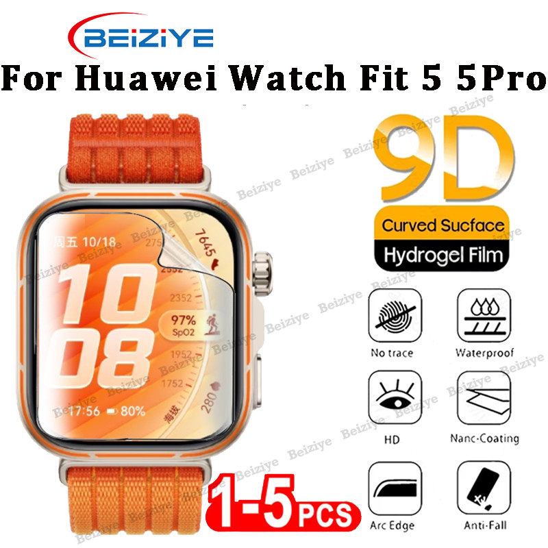 ฟิล์มไฮโดรเจลสําหรับ Huawei Watch Fit 5 /5 Pro ป้องกันหน้าจอสําหรับ Huawei Band 5 Pro อุปกรณ์เสริมสมาร์ทวอทช์