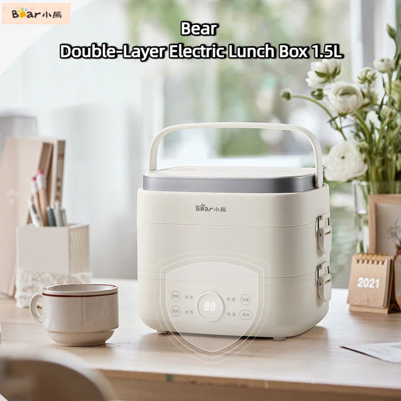 Bear หมี สองเท่า-ชั้น กล่องอาหารกลางวันไฟฟ้า 1.5ล แบบพกพาความร้อนกล่องอาหารกลางวันร้อนกล่องอาหารกลางวันฉนวนกล่องอาหารกลางวันของขวัญสํา