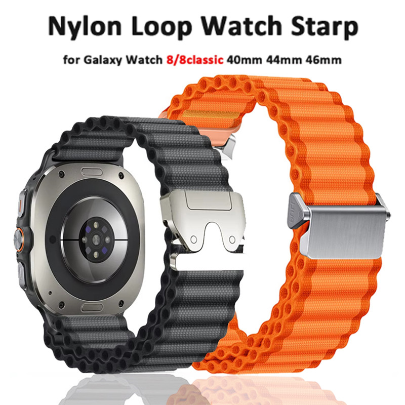 Original Connector Trail สําหรับ Samsung Galaxy Watch8 คลาสสิก 46 มม.40 มม.44 มม.ไม่มี Gaps ไนลอน Loop Band สําหรับนาฬิกา 8 2025 Correa