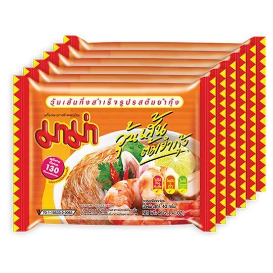 [สินค้าส่งด่วน] มาม่าวุ้นเส้น ต้มยำ 40ก.X6 MAMA INSTANT GLASS NOODLE TOM-YUM 40 G.PACK 6