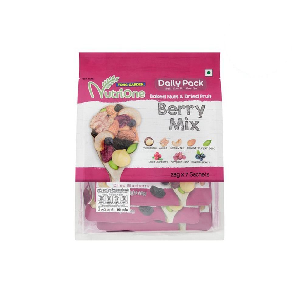 [สินค้าส่งด่วน] นูทรีวันเบอร์รีมิกถั่วอบผลไม้อบแห้ง196ก. NUTRIONE BAKED NUTS DRIED FRUIT BERRY MIX 1