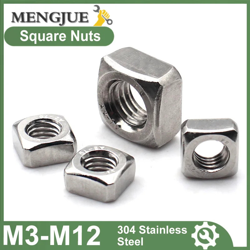304 Stainless Steel Square Nuts Metric Block Nuts M3-M12