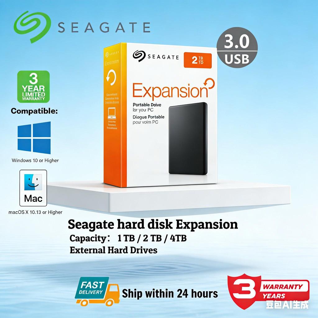 SEAGATE External Harddisk ขนาด 4TB สำหรับ Mac/Windows เชื่อมต่อรวดเร็ว ราคาถูก ของแท้💯