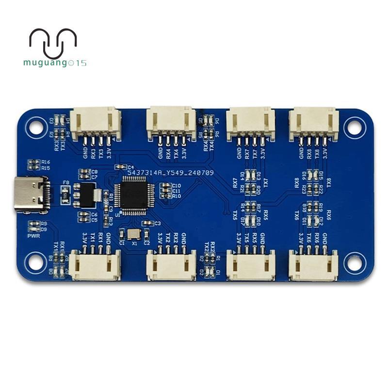 [ลดราคา M5]CH344Q USB Type C ถึง 8-Way TTL Serial Module 8-Channel Serial Port UART โมดูลขยายพอร์ตอน