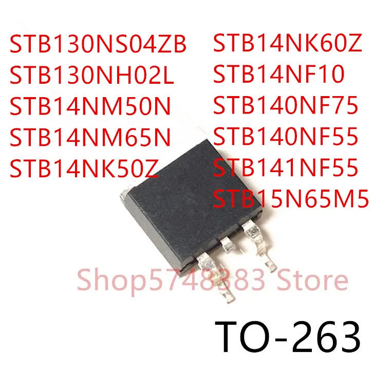 5PCS STB130NS04ZB STB130NH02L STB14NM50N STB14NM65N STB14NK50Z STB14NK60Z STB14NF10 STB140NF75 STB55