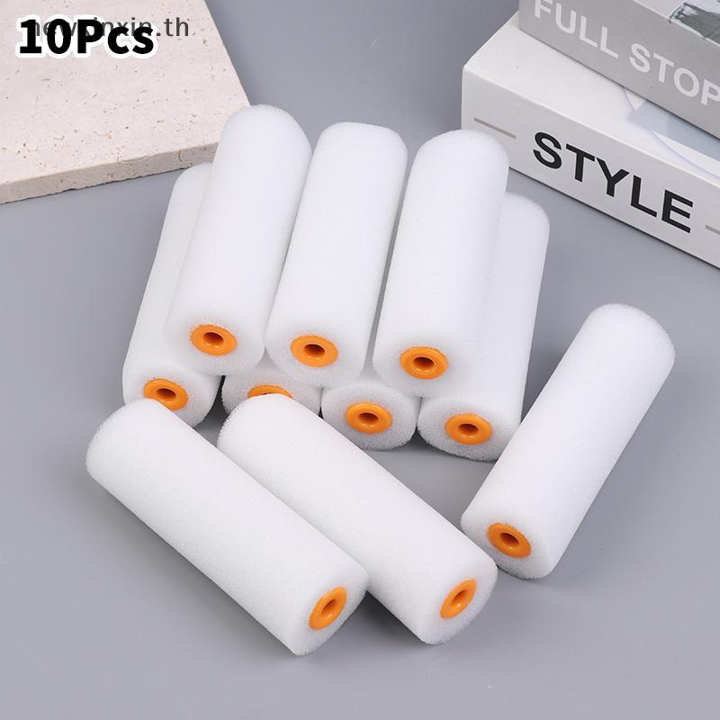 ^N^ 10ชิ้น100มิลลิเมตรมินิสีขาวทนทานโฟมสีลูกกลิ้งแขนภาพวาดตกแต่งฟองน้ําลูกกลิ้งศิลปะชุดจิตรกรรมอุปกรณ์ {ที}