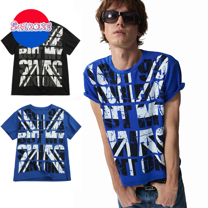SUIKONE ซุยโคเนะ เสื้อยืดผู้ชายแขนสั้น สไตล์อเมริกันสตรีทแฟชั่น