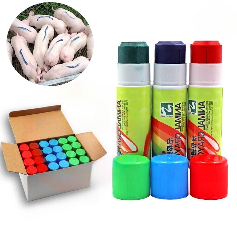สีทำเครื่องหมายสัตว์ ดินสอสี สำหรับทำเครื่องหมายสัตว์ หมู สุกร วัว แพะ แกะ ไก่ เป็ด นก สีสด ติดทนนาน ส่งจากไทย