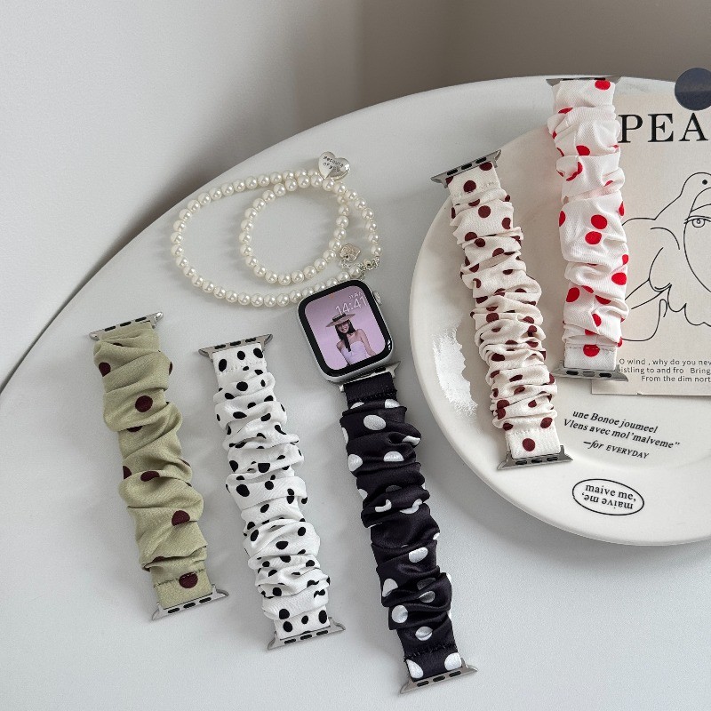 ขั้นสูง Polka Dot ความยืดหยุ่นสําหรับ Apple Watch 46 มม.42 มม.49 มม.45 มม.41 มม.40 มม.44 มม.38 มม.สําหรับ iWatch Series 11 10 9 8 7 6 SE2 5 4 Ultra3/2 SmartWatch Band