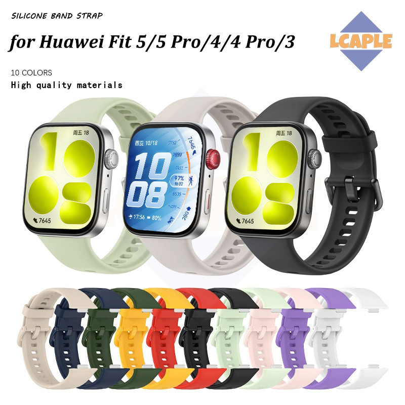 สายซิลิโคน for Huawei Watch Fit 5 4 3 /5 Pro /4 Pro สมาร์ทนาฬิกาเปลี่ยนสายรัดข้อมือนุ่มกีฬาเข็มขัดอุปกรณ์เสริม