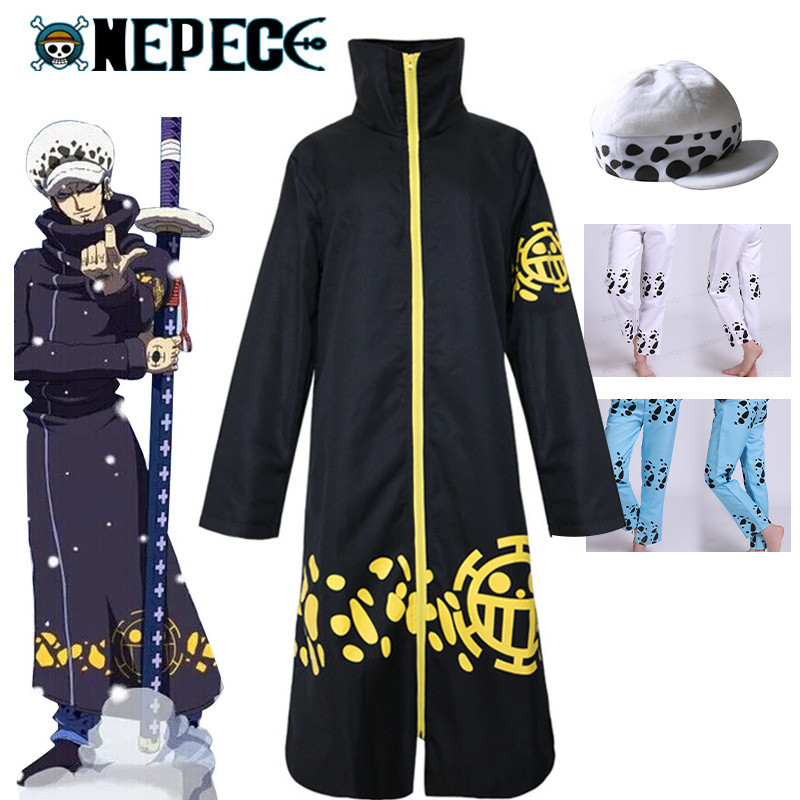 [cos Clothing Male] One Piece Anime Trafalgarlo Two Years Later Cloak Cloak cosplay Costume Hooded