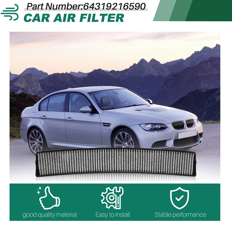 กรองแอร์ถ่านคาร์บอน สําหรับ-BMW E46 325I 328I 330I 64319216590