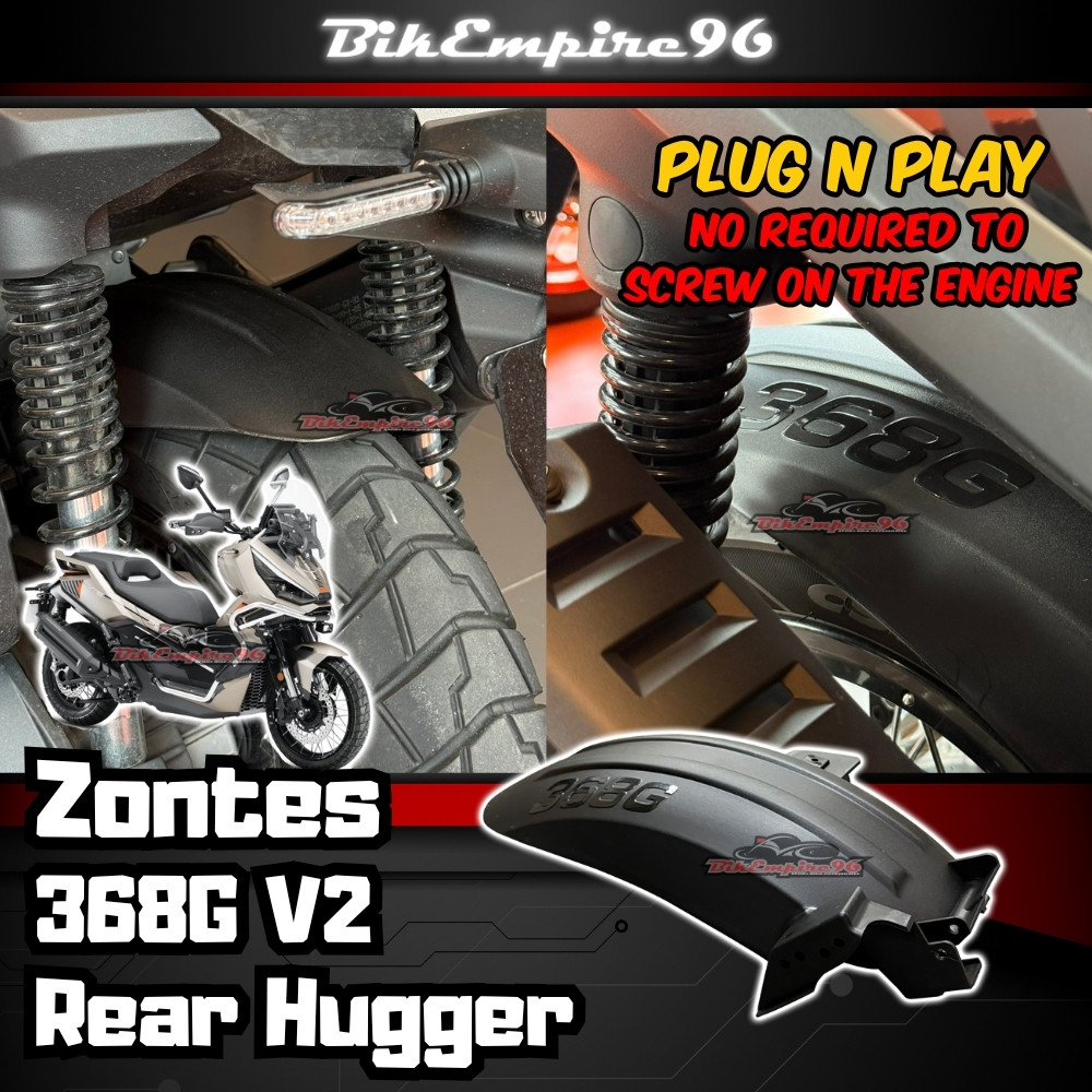 Zontes 368G V2 ด้านหลัง Hugger PLUG N PLAY วัสดุ PP ขยายล้อยาง Tyre Fender Mudguard สําหรับ Zontes 3