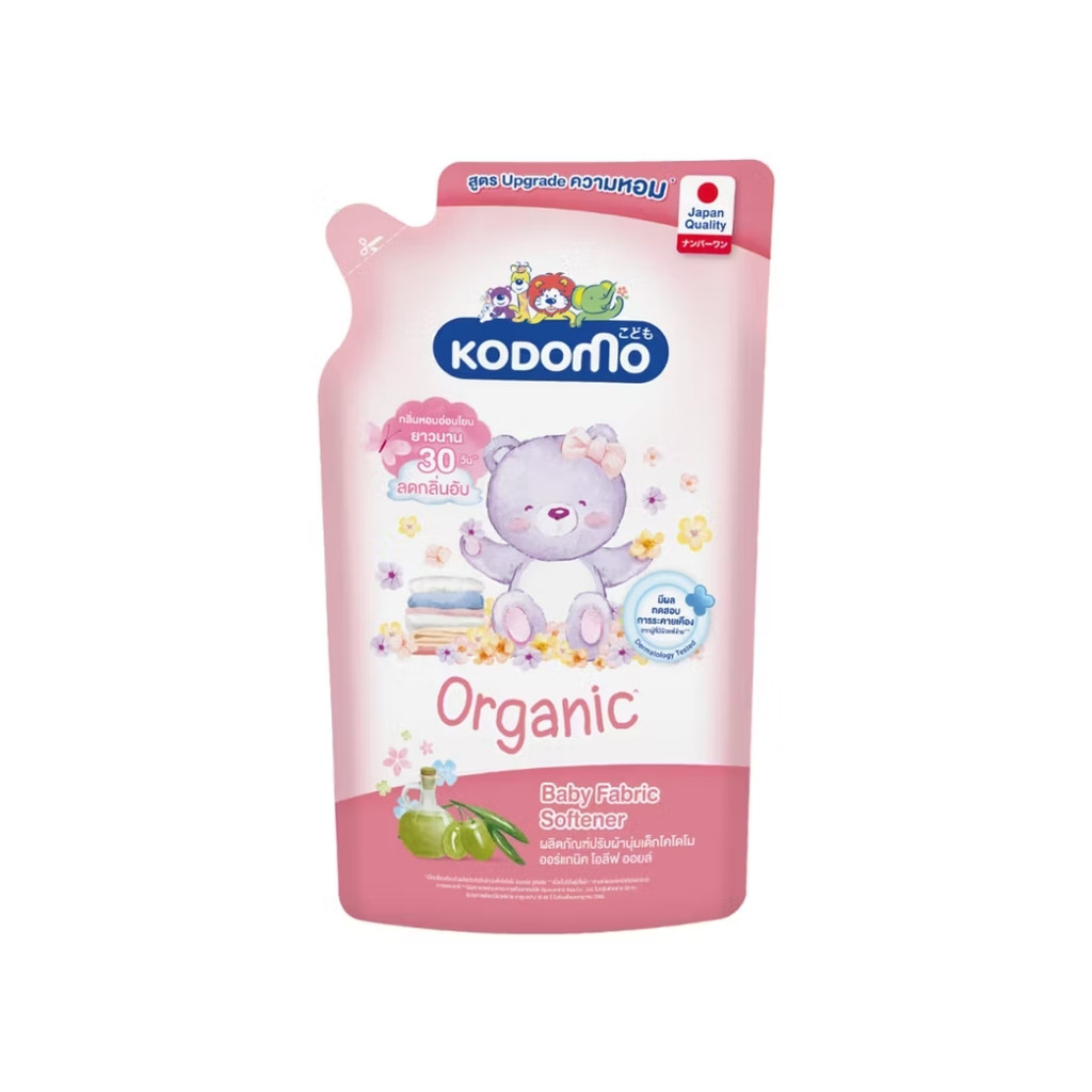 โคโดโม น้ำยาปรับผ้านุ่มเด็กออร์แกนิคโอลีฟออยล์ (Kodomo Organic Olive Oil Fabric Softener 580ml.)