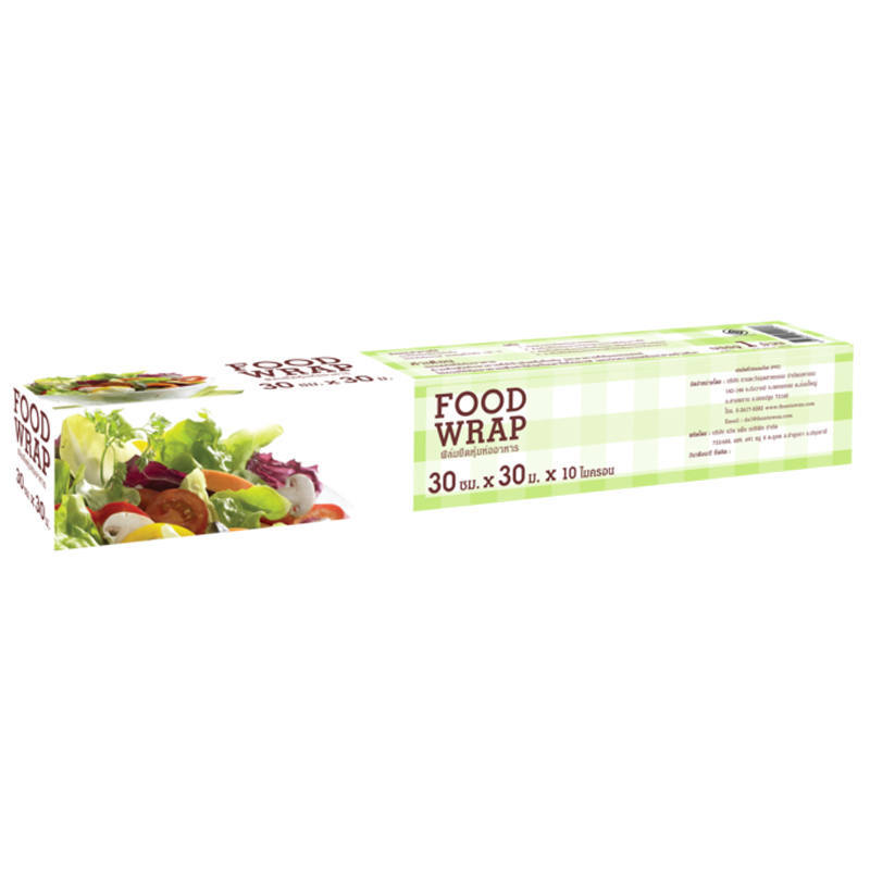 ฟู้ดแรป ฟิล์มยืดถนอมอาหาร30ซม.x30ม. (Food Wrap Cling Wrap 30cm.X30m. 1Pcs.)