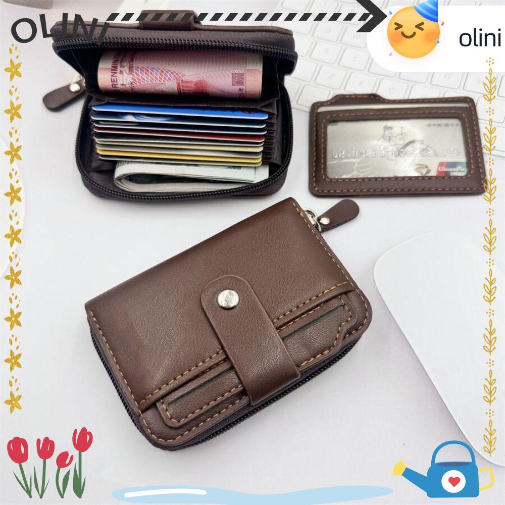 OLINI Short Wallet, Mini Slim Mens Wallet, Leather Purse