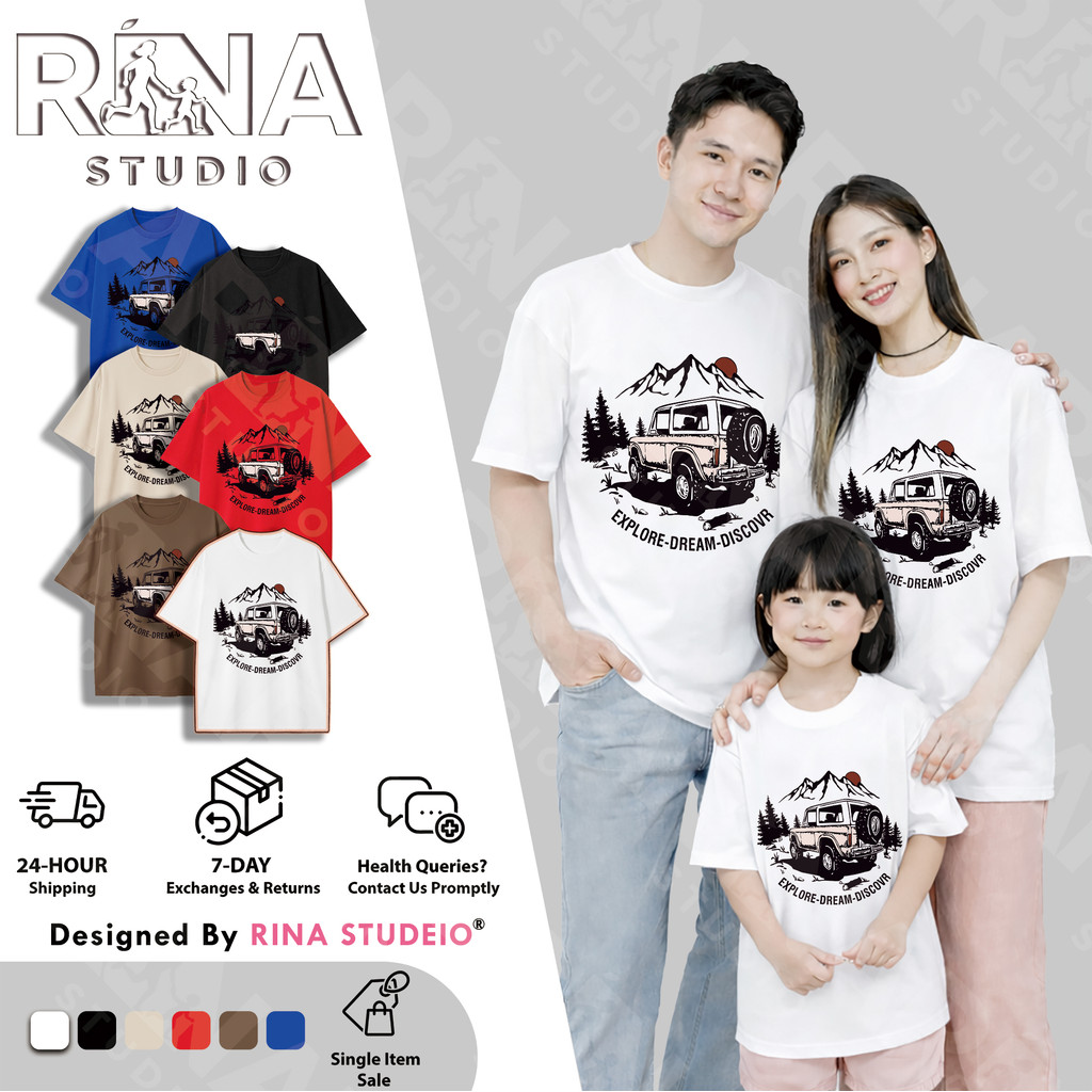 พร้อมส่ง&COD RINASTUDIO เสื้อครอบครัวลายภูเขาและป่า สไตล์วินเทจผจญภัย ใส่สบายเหมาะทุกวัย เหมาะฤดูร้อน A425#7