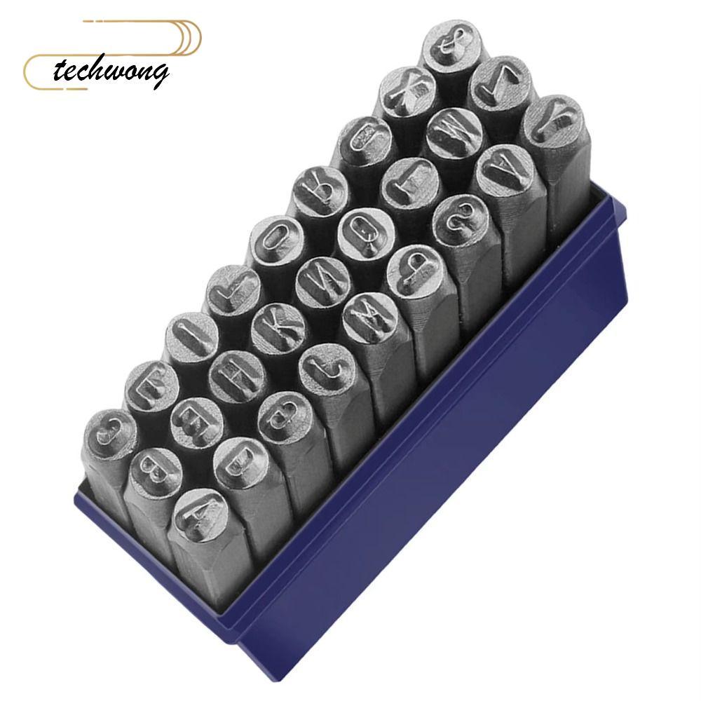 TECHWONG Number Stamp, With Plastic 312.5 mm Digital Letter Stamp, Punch Tools Steel Metal Punch Too