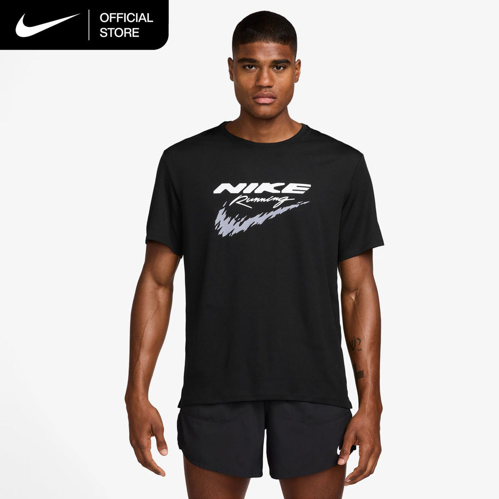 Nike Dri-FIT Men's Miler UV Running Top - Black [HV2136-010]