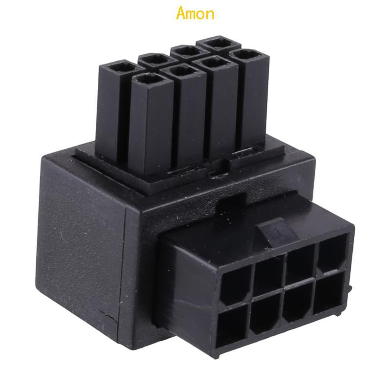 Amon เมนบอร์ด CPU 8Pin อะแดปเตอร์ขั้วต่อสายไฟหญิงถึงชาย 8Pin 90 องศาตัวเชื่อมต่อพวงมาลัยสําหรับคอมพิ