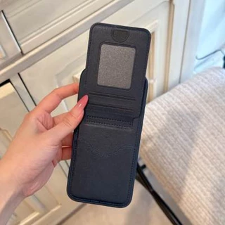 Magnetic Buckle Card Case เคสหนังโทรศัพท์มือถือ เหมาะสําหรับ Apple iPhone17/16/15/14/13/12/11 Series หรูหราธุรกิจหนัง Grain มาพร้อมวงเล็บรวมทุกอย่างกันกระแทก