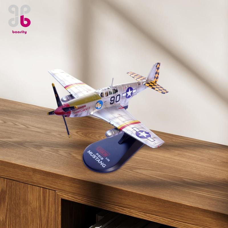 [Baosity] 1/72 P-51B Fighter Jet รุ่นจําลองของขวัญวันเกิดเครื่องประดับของเล่นเด็กเครื่องบินสําหรับเต
