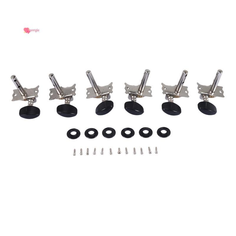 georg336Pcs 3R3L กีตาร์ปรับแต่งหมุดเปิดเครื่องหัว Acoustic กีตาร์พื้นบ้าน Tuning Peg Tuning อะไหล่