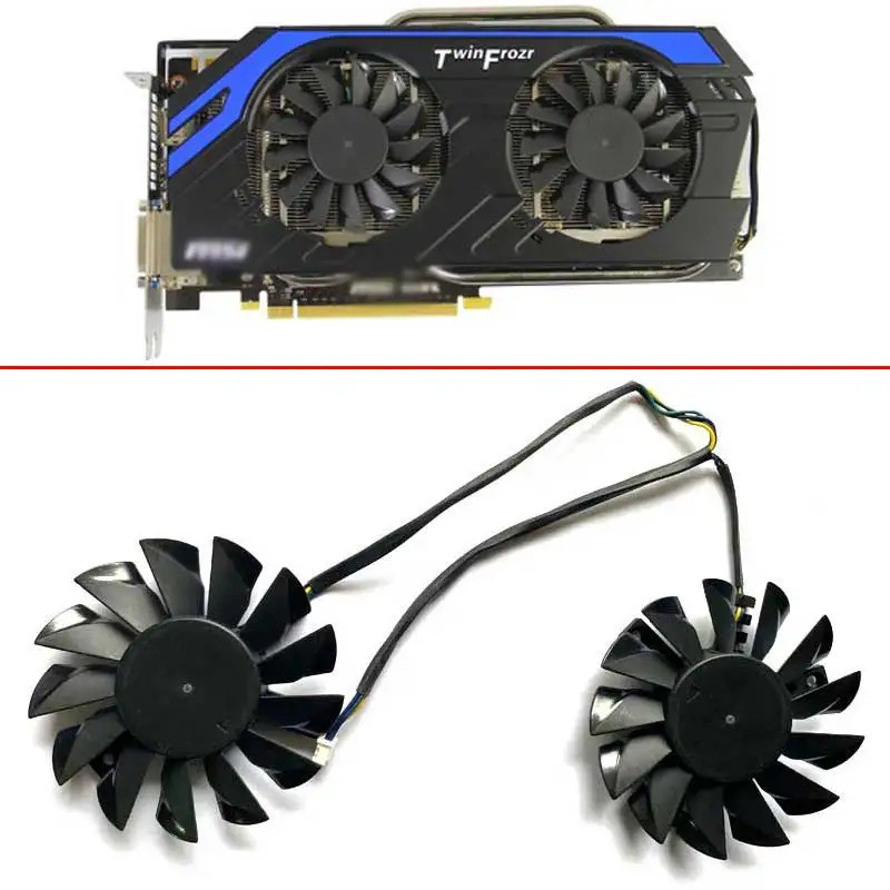 ใหม่พัดลมระบายความร้อน DIY 75 มม.4pin PLD08010B12HH สําหรับ MSI N660 660TI 650 650TI R6950 HD6950 กร