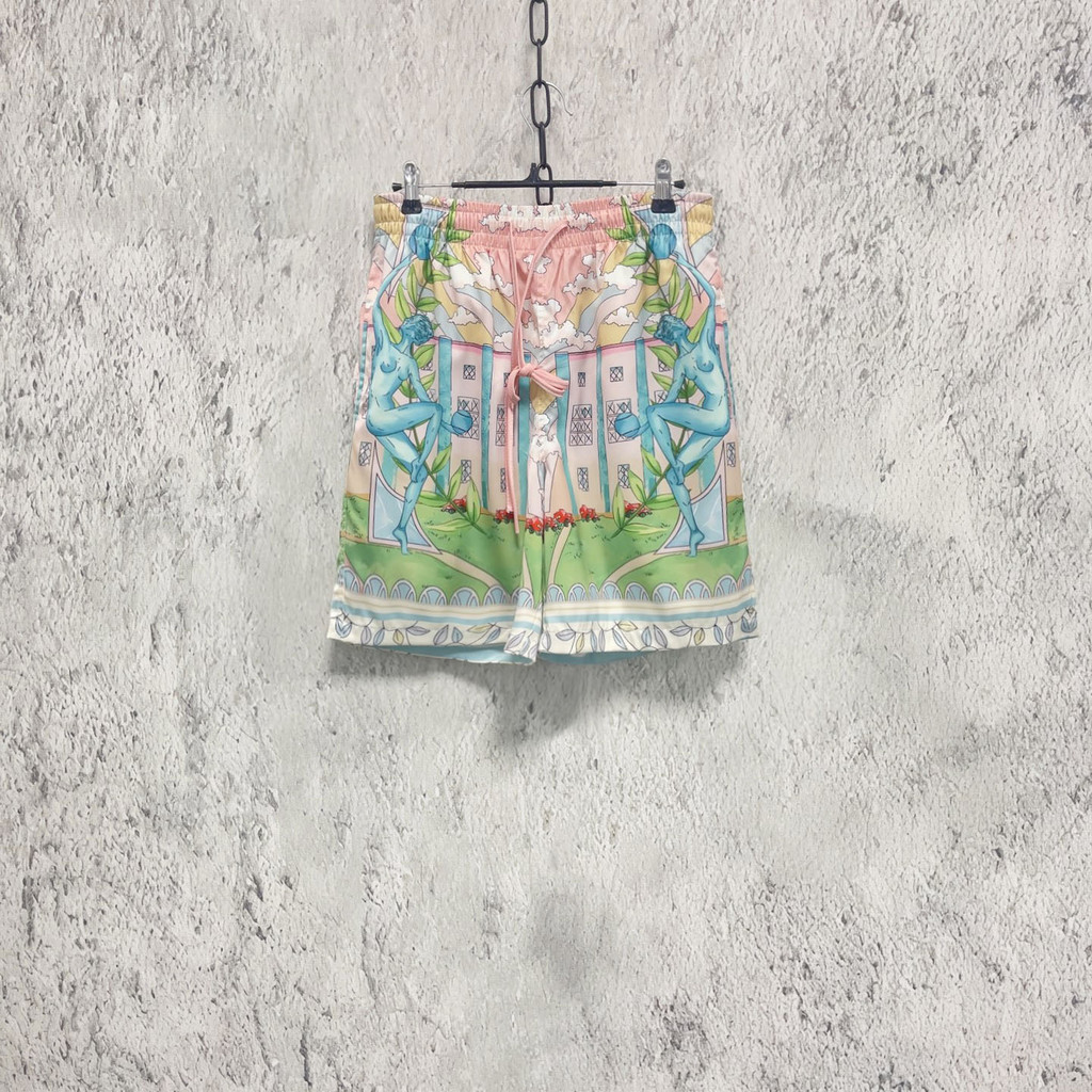 EWPV CASABLANCA Vacation Hawaiian Versatile Bermuda Shorts Sicilian Style Hawaiian Casual Shorts