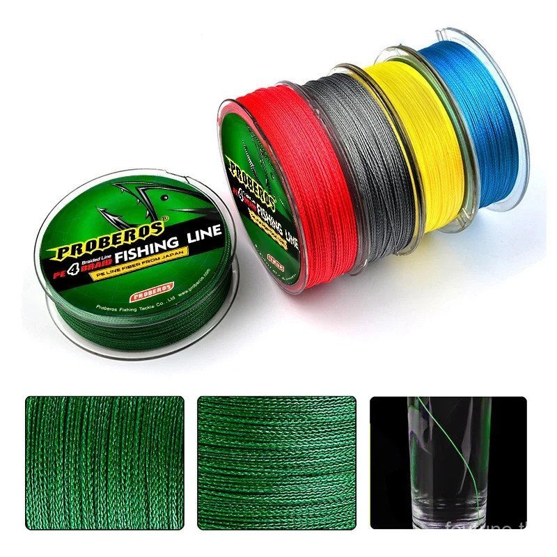 4 Strands Braided PE สายตกปลา 100M ความแข็งแรงสูง Smooth 6LB-100LB น้ําเค็มน้ําจืด