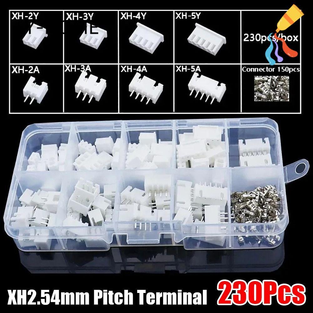 LIAOYING 230 ชิ้น 2.54 มิลลิเมตร Pitch Terminal, ชายและหญิง 2 P 3 P 4 P 5pin Pin Connector, 4 ค่า XH