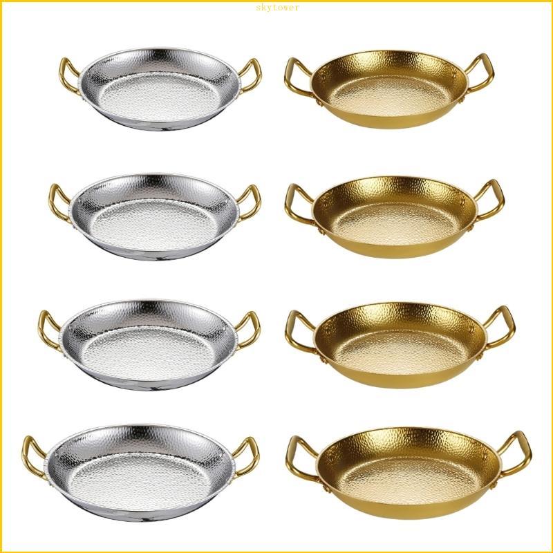 ST สเปน Paella Pan สแตนเลสหูคู่ตอกออกแบบสําหรับแม้ความร้อน