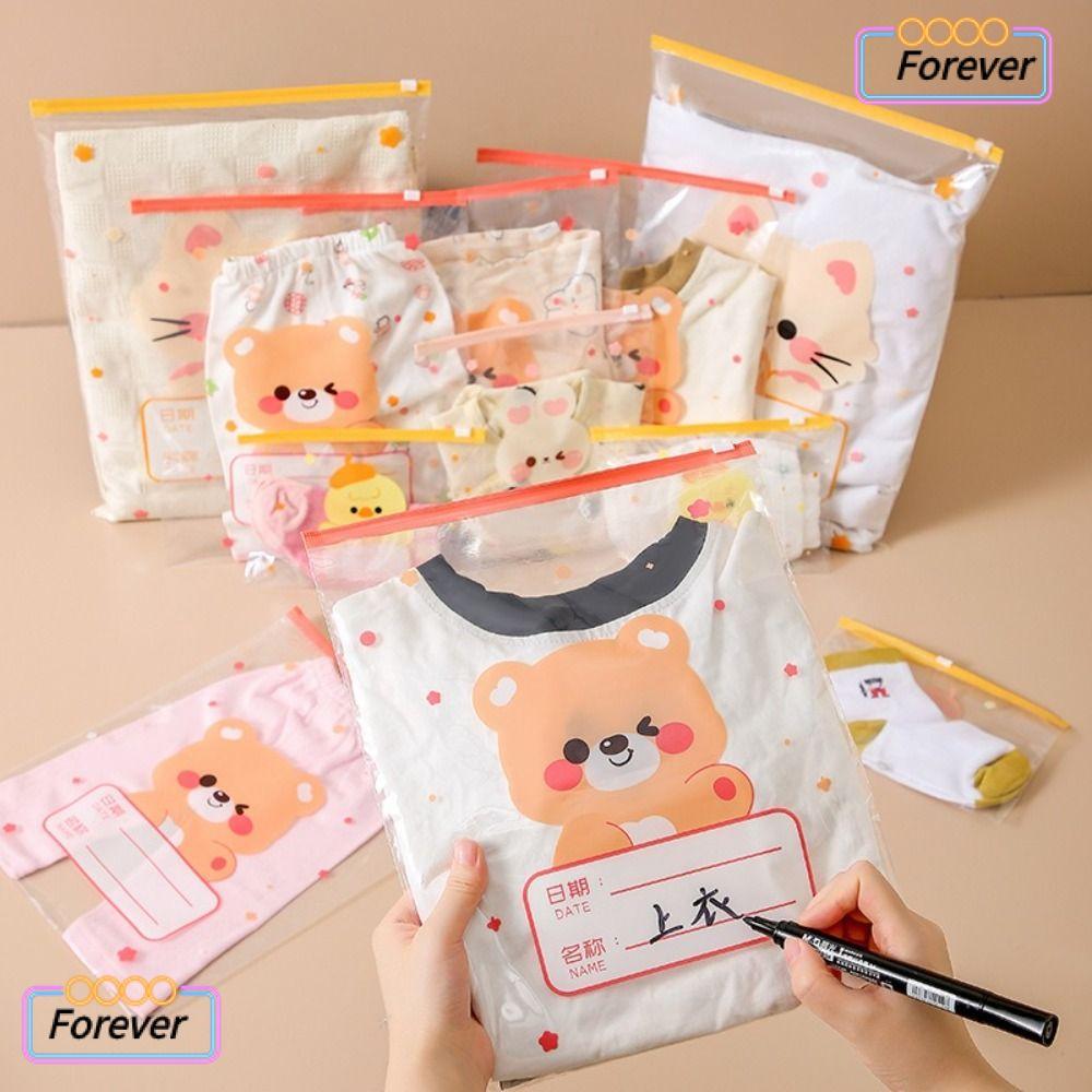 ตลอดไป 10ชิ้น ถุงซีลจําแนก,ถุงเก็บเสื้อผ้าเด็กจําแนก,การ์ตูนหลายขนาดกระเป๋าจัดระเบียบแบบพกพาเดินทาง