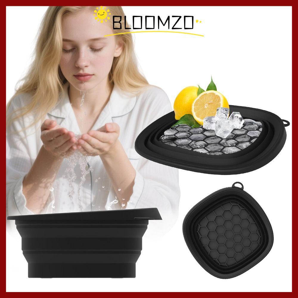 ใน คลังสินค้าbloomzoหน้าน้ําแข็งชามอาบน้ํา,ซิลิโคนในตัวถาดน้ําแข็งแบบพกพา,มัลติฟังก์ชั่พับสกินแคร์อ่างล้างหน้าเครื่องมือควา