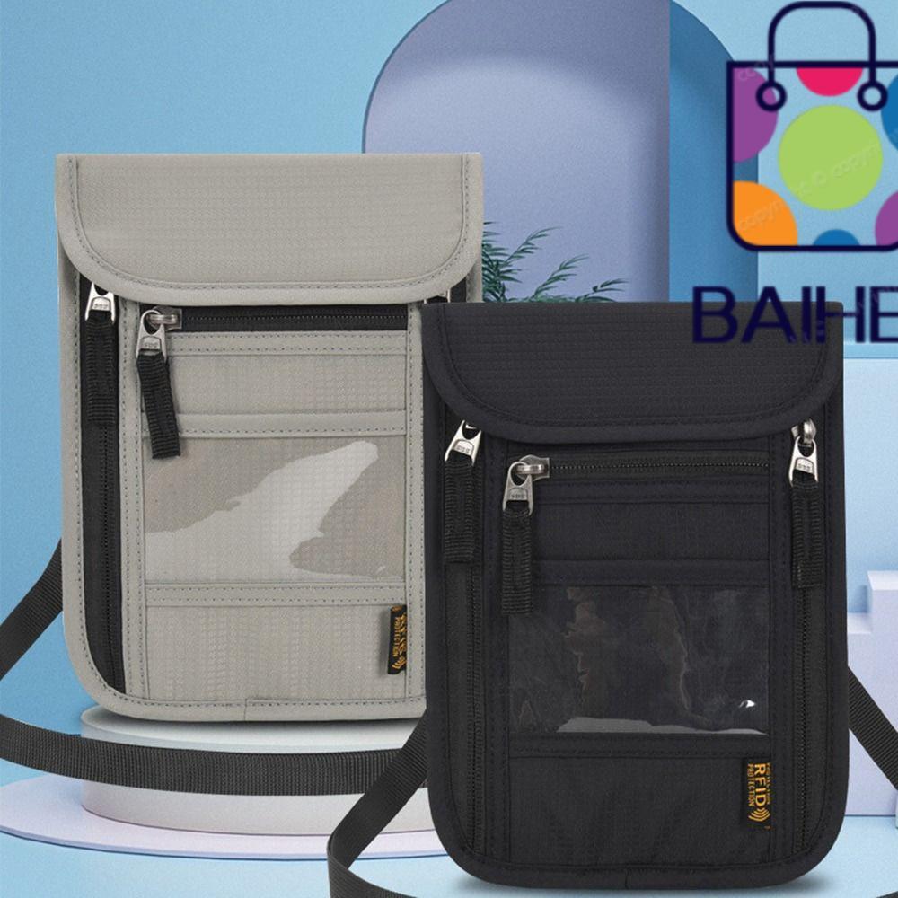 BAIHEE กระเป๋าสตางค์คอ Slim Minimalist Security RFID Blocking