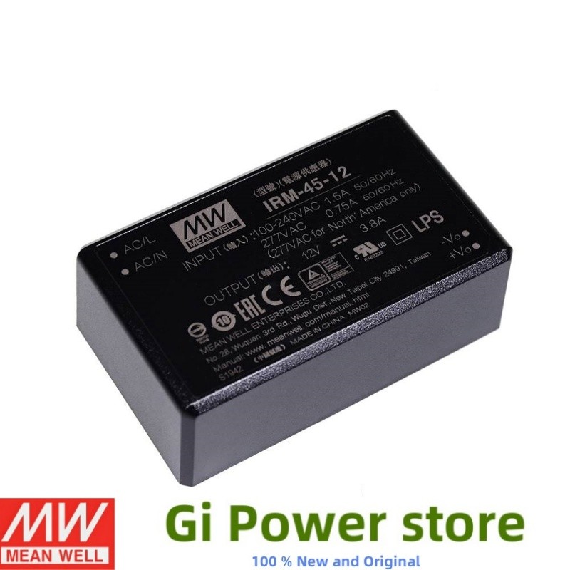 IRM-45 45W MW AC-DC PCB-Mount สีเขียวโมดูล ST IRM-45-5 IRM-45-12 IRM-45-15 IRM-45-24 IRM-45-48 IRM-4