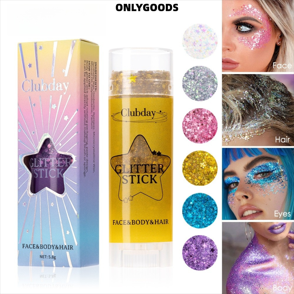 เท่านั้นGOODS Glitter Cream, 6 สีแบบพกพาเลื่อม Glitter Stick, ของขวัญ Body Paint Glitter Body Glitte